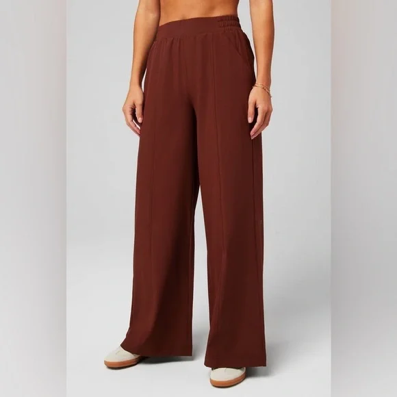 Fabletics Brown Wide-Leg Pants - Picture 2 of 11